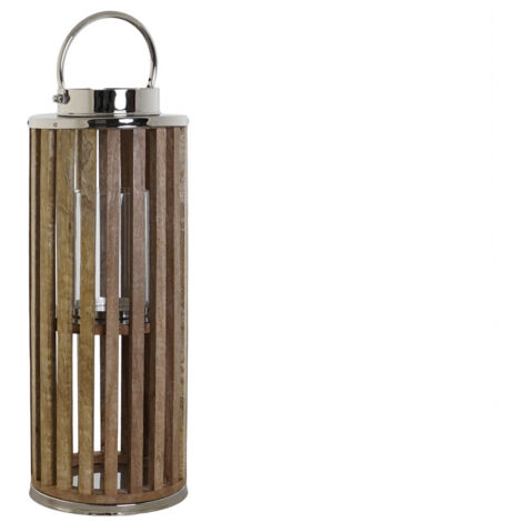 Bougeoir Mangue Verre 20X20X51 Naturel Marron (1/5)