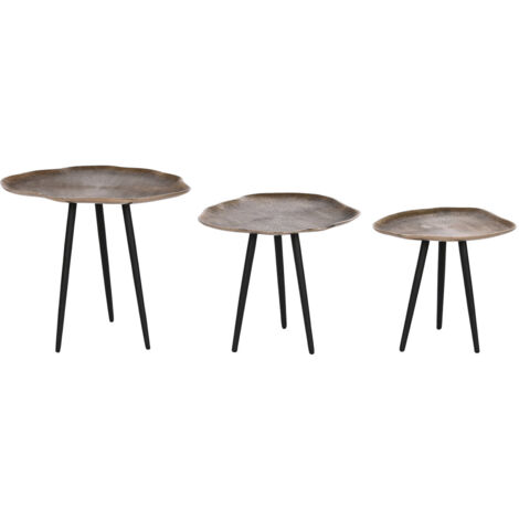 Table Auxiliaire Set 3 Aluminium 52X39X45 Doré