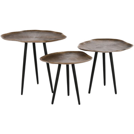 Table Auxiliaire Set 3 Aluminium 52X39X45 Doré