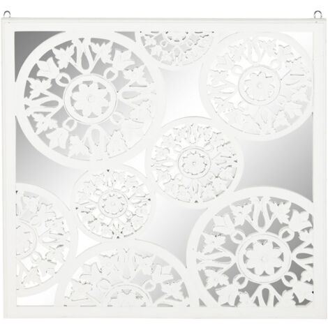 DKD Home Decor Miroir Blanc Bois MDF 90x90 cm (1/4)