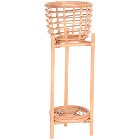 DKD Home Decor Macetero Rattan Naturel 25x25x70 cm (1/4)