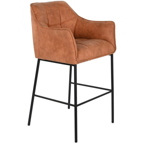 DKD Home Decor Tabouret Noir et Camel Métal 59x60x107 cm (1/5)