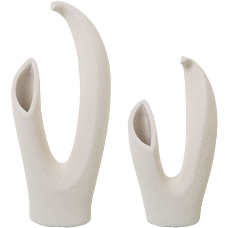 Lot de 2 Vases en Céramique Beigearena 19X14X42+18X13X33 Cm (1/5)