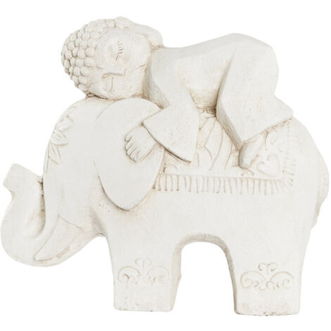 DKD Home Decor Statue Éléphant Blanc Acabado envejecido