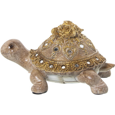 Figurine Résine Tortue Marron/Or 20X14X12 Cm (1/5)