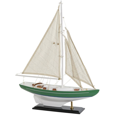 DKD Home Decor Barco décor mural bois blanc et vert (1/4)