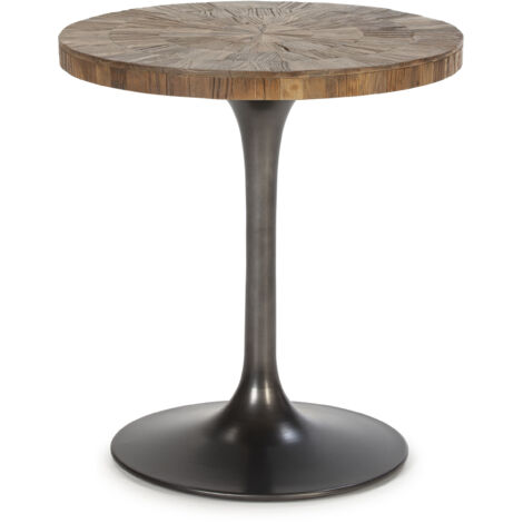 Table d'appoint 55x55x60 Bois Naturel/Métal Noir (1/3)