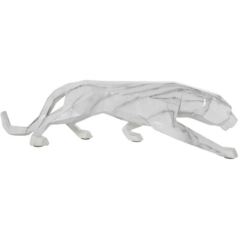 Figurine Origami Panthère en Résine Finition Marbre 48X11X13 Cm (1/3)