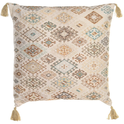 DKD Home Decor Coussin Beige Losanges 60x60 cm (1/3)