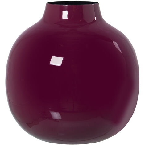 Vase Métal Émaillé Rose Foncé °21X21 Cm (1/5)