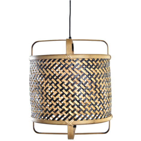 DKD Home Decor Suspension Noir Marron Rotin 36x36x48 cm (1/5)
