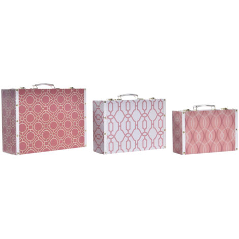 DKD Home Decor Set de Boîtes Décoratives Blanc Orange (1/4)