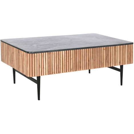 Table Café Acacia Marbre 115X65X45 Noir (1/5)