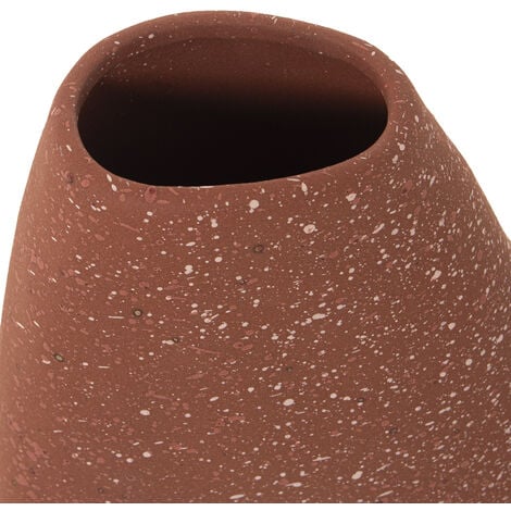 Vase Abstrait Céramique 24 Cm Terre Cuite Mouchetée 17X8X29 Cm