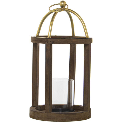 Lanterne bougie décorative en bois fabriquée à la main