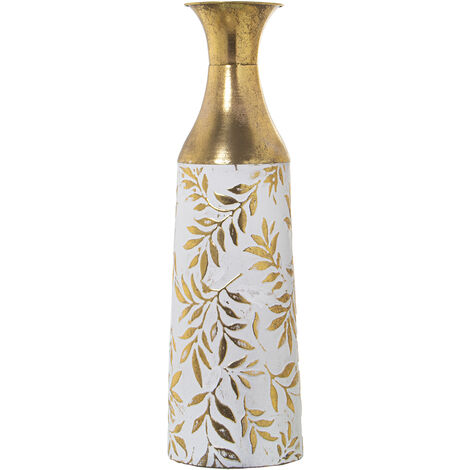 Vase Métal Doré/Blanc °17X54 Cm (1/3)