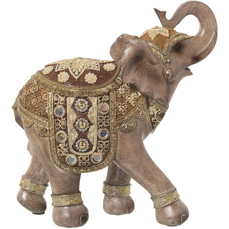 Figurine Résine Éléphant Gris/Or 24X11X25 Cm (1/4)