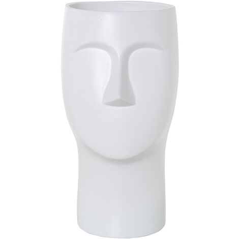 Vase Céramique 36 Cm Face Blanc Mat 18X19X36 Cm (1/5)