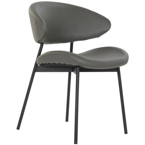 Chaise Pu Métal 57X57X77 Gris (1/5)