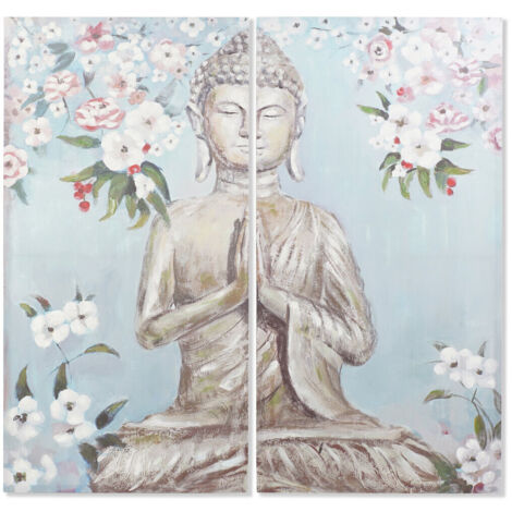 DKD Home Decor CU-181694 Tableau Buddha Bleu Beige 140x140 cm (1/3)
