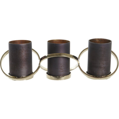 DKD Home Decor Portavelas gris et doré élégant (1/4)