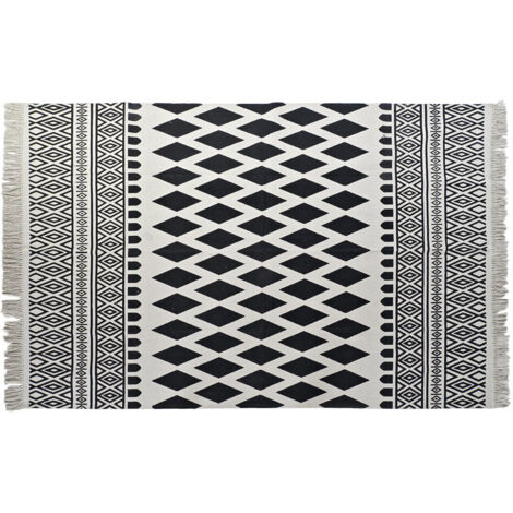 DKD Home Decor Tapis Noir Blanc 120 x 180 cm (1/4)