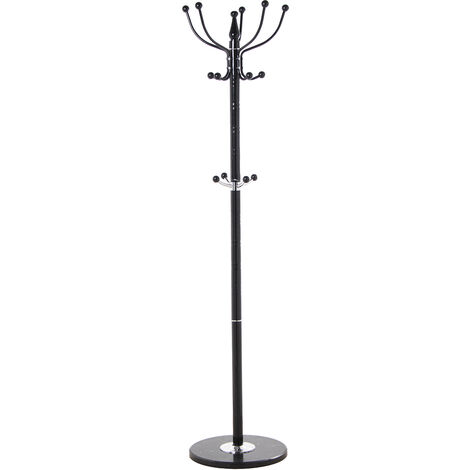 Porte Manteau En Métal Noir Base Marbre, Non Pivotant °37X166 Cm, Epaisseur Base :2 Cm (1/4)