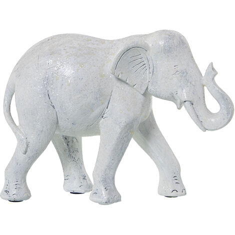 Figurine en résine éléphant blanc vieilli 23x9x17 cm (1/3)