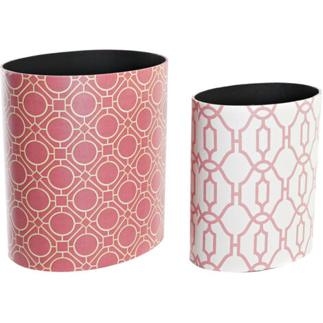 Corbeille Papier Set 2 Toile Bois 33X24,5X35,3 (1/3)