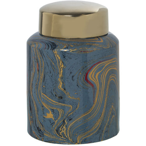 COLLECTIVE HOME - Boîte à Bijoux En Céramique élégante En Relief Avec Couvercle Monogramme Doré, Rangement Pour Bagues, Colliers, Bracelets, Boucles D'oreilles, Bagues Et Accessoires (C