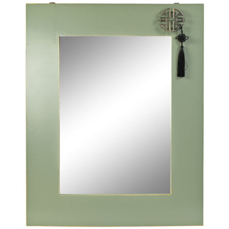 DKD Home Decor Miroir mural Sapin Rouge Vert Naturel (1/4)