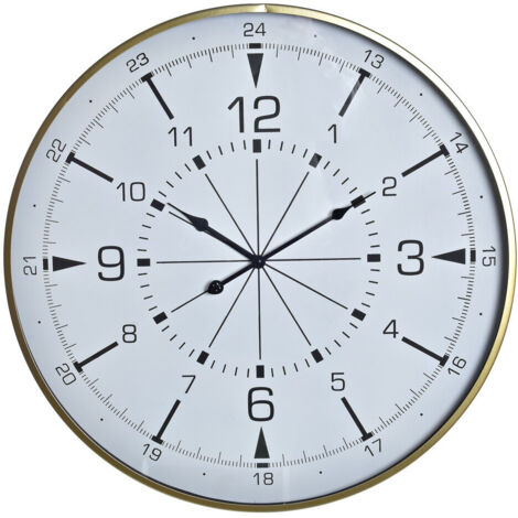 Pendule Métal Verre 60X3X60 Boussole Doré (1/3)