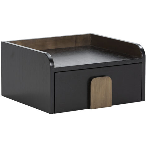 Table de chevet 46x41x24 Bois noir/Métal doré (1/4)