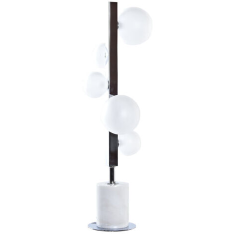DKD Home Decor Lampe de bureau blanc argenté 15x15x68 cm (1/4)