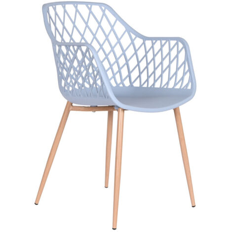 Chaise Pp Métal 54X58X85 Bleu Ciel (1/5)
