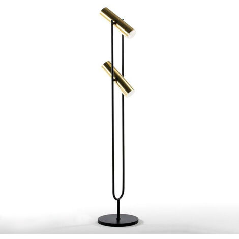 Lampadaire 22x22x120 Métal Doré/Noir (1/2)