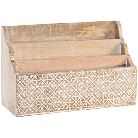 DKD Home Decor Organisateur Multiusos blanc naturel 12 unités (1/4)