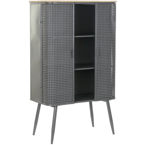 Étagère Métal Bois 79X39X133 Gris (1/5)