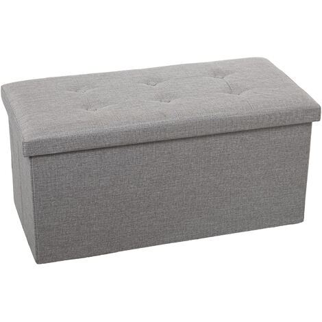 Rangement pour pouf pliant en polyester gris 77X38X38 Cm (1/3)