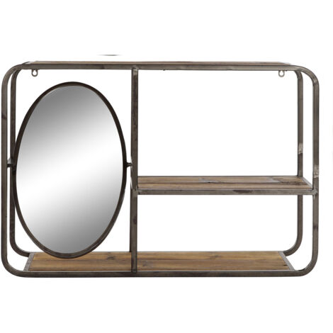 DKD Home Decor Étagère murale noire et brun foncé 73x19x50 cm (1/5)