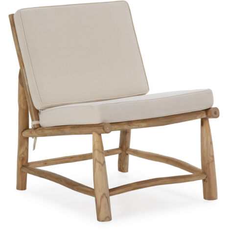 Fauteuil 65x80x85 Bois Naturel Avec Coussins (1/5)
