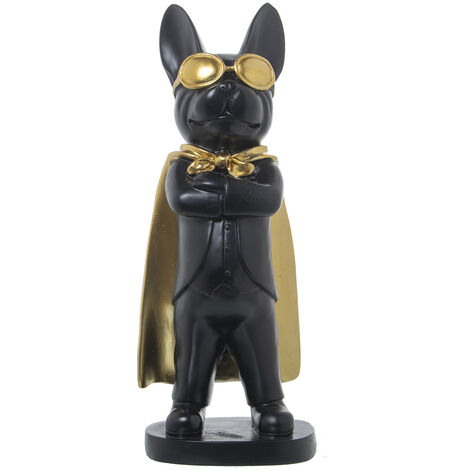 Figurine Chien En Résine Taureau Dogc/Lunettes Et Cape 13X12X33 Cm (1/5)