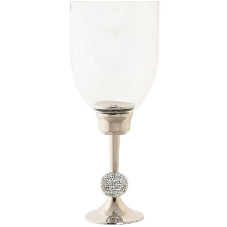 DKD Home Decor Bougeoir Argenté Aluminium 16x16x41 cm (1/4)