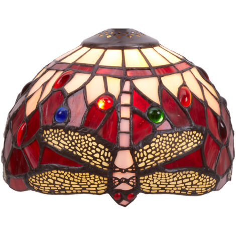 Abat-jour Tiffany en vrac Série Belle Rouge D-20cm