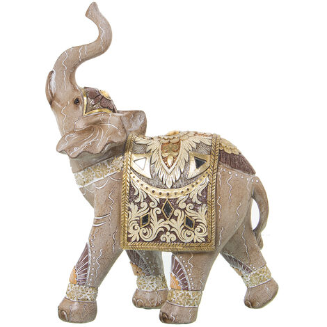 Figurine Résine Éléphant Doré 21X9X28 Cm (1/2)