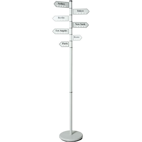 Porte Manteau Sur Pied Enseigne Métal Lettres Blanc/Noir °28X173 Cm
