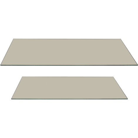 Lot de 2 verres de table-8Mm en verre trempé 130X65X0,8+100X45X0,8 Cm. (1/4)