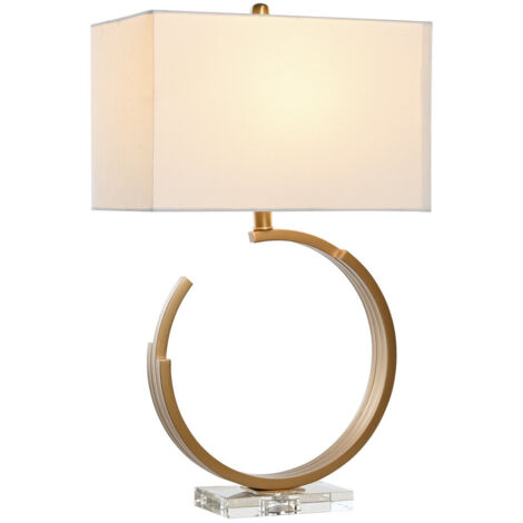 Lampe De Table Verre Métal 40X23X68 Doré (1/5)