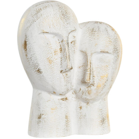 DKD Home Decor S3043197 Figurine Décorative Blanc Doré (1/3)
