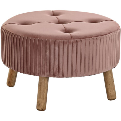 DKD Home Decor Repose-pied Naturel Rose clair 61x61x38 cm (1/4)